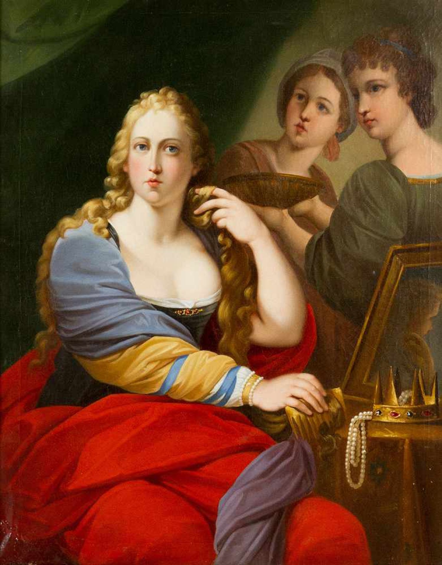Pompeo Batoni (1708-1787)-circle Portrait of a lady with her servants. Oil on Canvas. In classical - Bild 2 aus 3