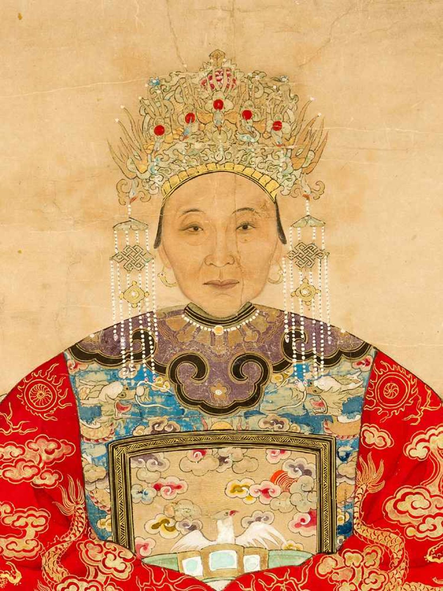 Chinese roll painting portrait of a honourable lady watercolour on paper100x53cm - Bild 3 aus 3