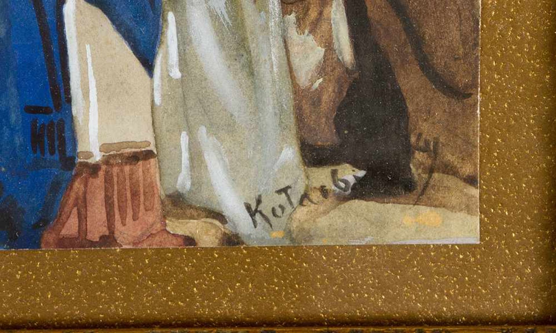 Unknown Artist 20 Century. Jesus accused. Watercolour on paper, signed bottom right KOTARB … ? , - Bild 3 aus 3