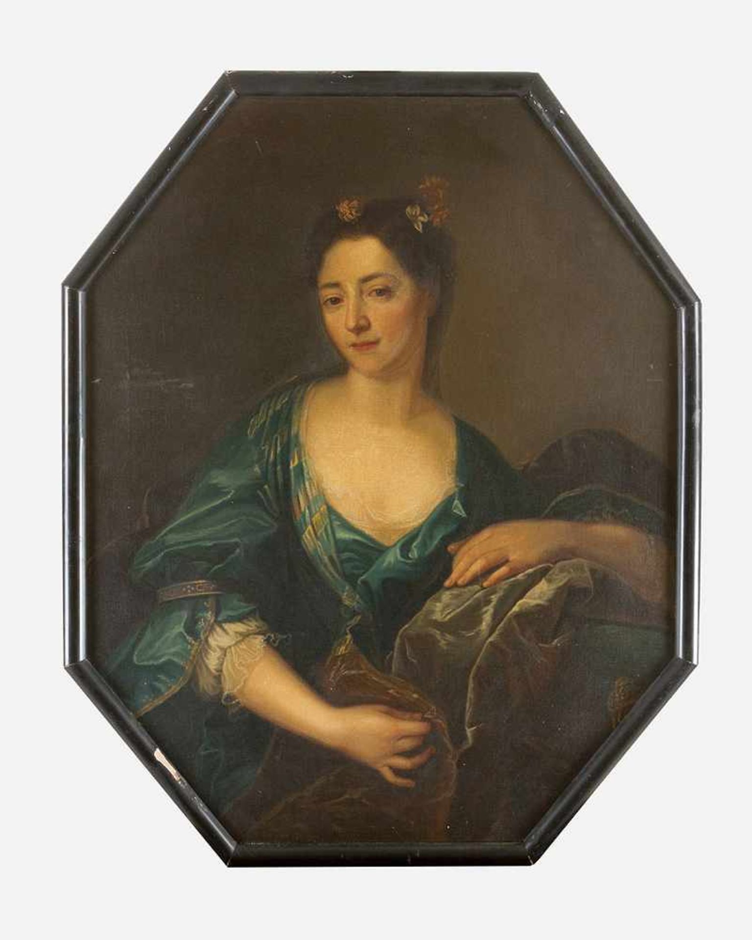 Allan Ramsay (1713-1784)- attributed. Portray of a lady in octagonal frame. Oil On Canvas. 90*70cm
