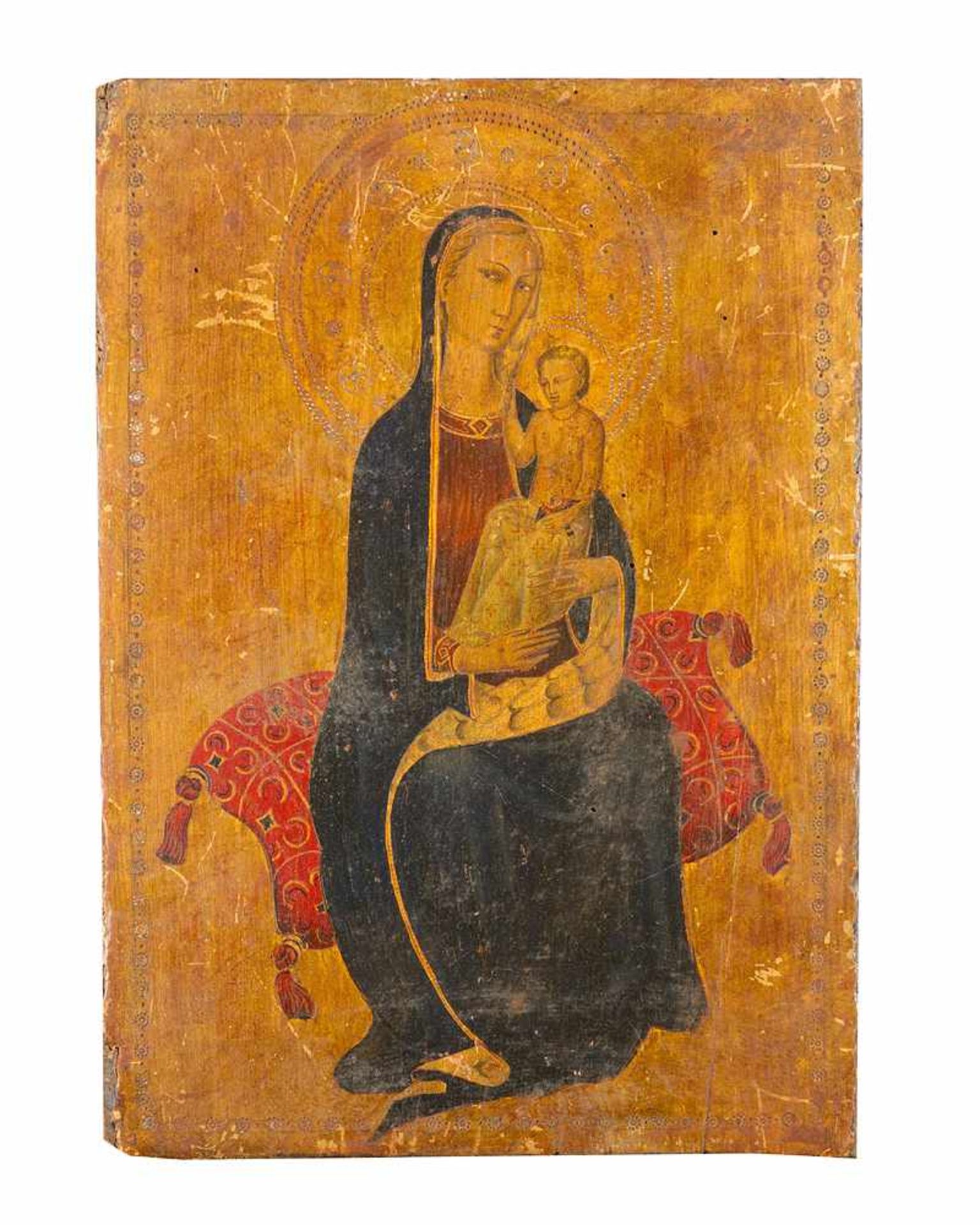 Pietro di domenica de Montepulciano (1418-1432)-follower, Gold ground panel with Maria and child,