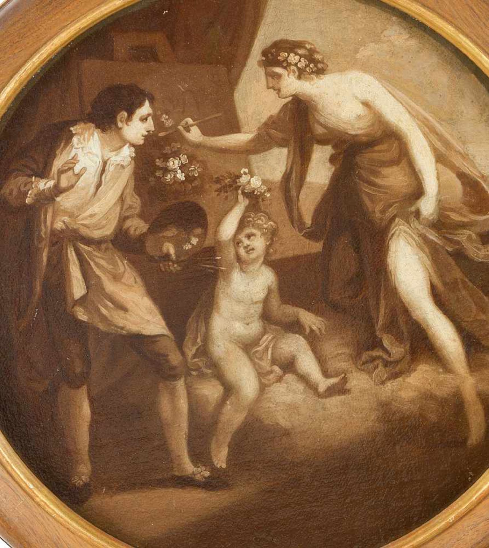 Angelika Kauffmann (1741-1807)–attributed, Pair of Allegories in grisaille technique showing Cupid - Bild 2 aus 3