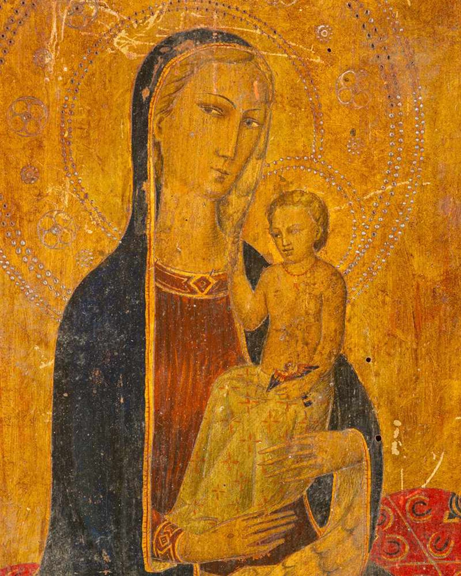 Pietro di domenica de Montepulciano (1418-1432)-follower, Gold ground panel with Maria and child, - Bild 3 aus 3
