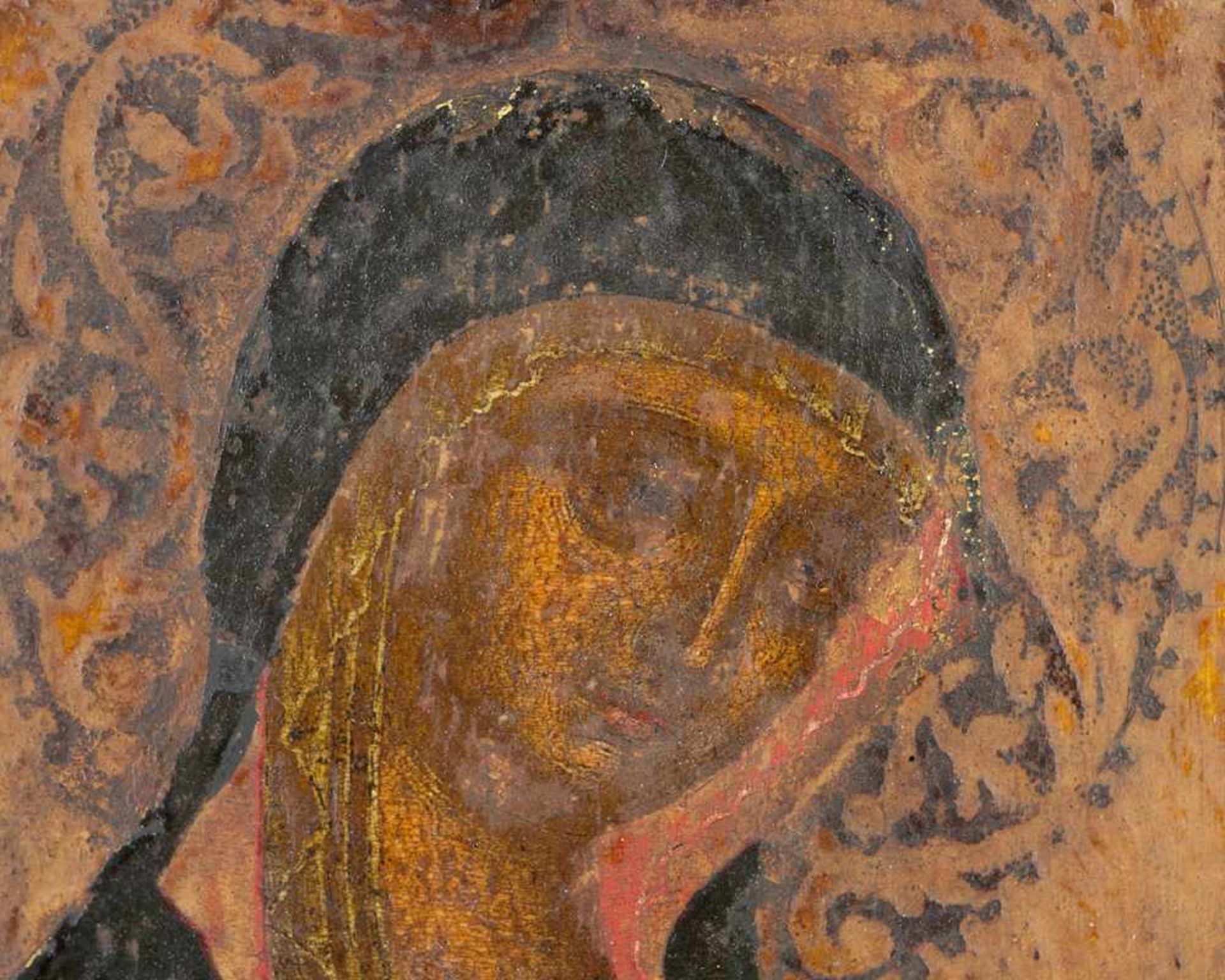 School of Sienna 14/15th Century, Madonna with Halo, tempera on remains of gold-ground on wooden - Bild 3 aus 3