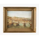 Unknown artist, View of Florence with the Arno, watercolour on paper; signed bottom right “A.