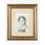 Franz von Defregger (1835-1921), Portrait of a girl, pencil on paper, signed bottom right; framed,