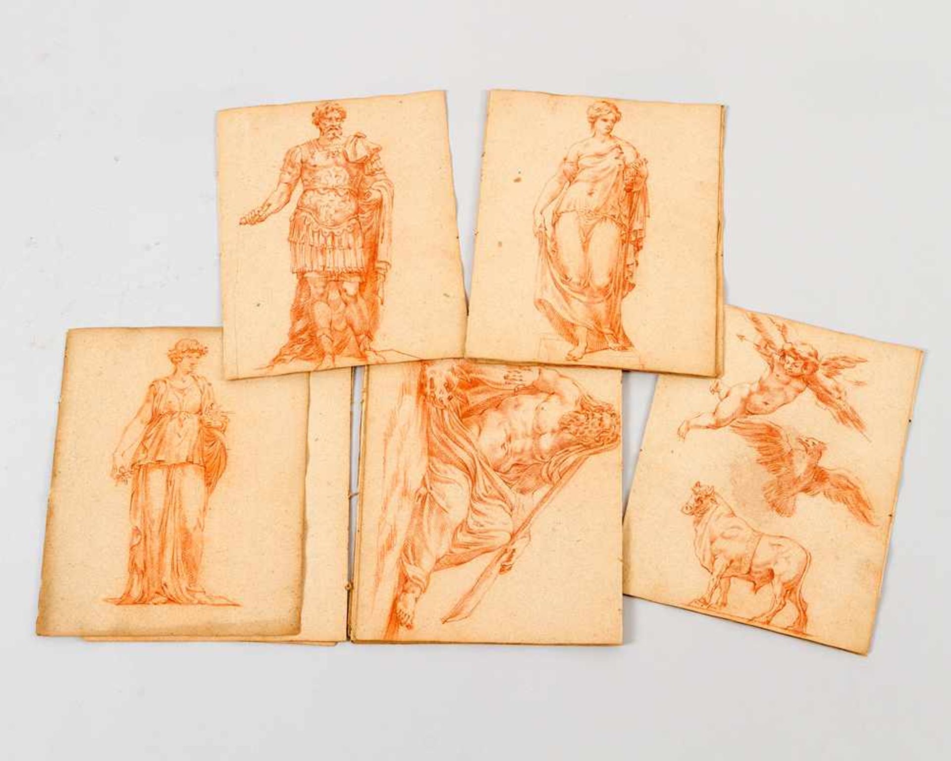 Mannerist Sketchbook, contains 21 drawings in red chalk of classical figures and sculptures and - Bild 2 aus 3