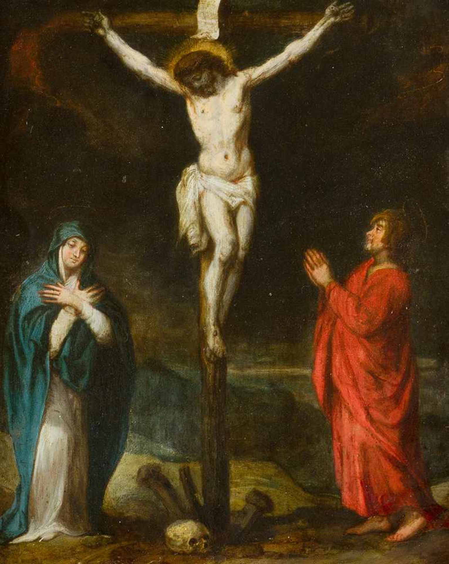 Flemish school around 1600, The Crucifixion; oil on copper, framed.35x27cm- - -24.00 % buyer's - Bild 2 aus 3