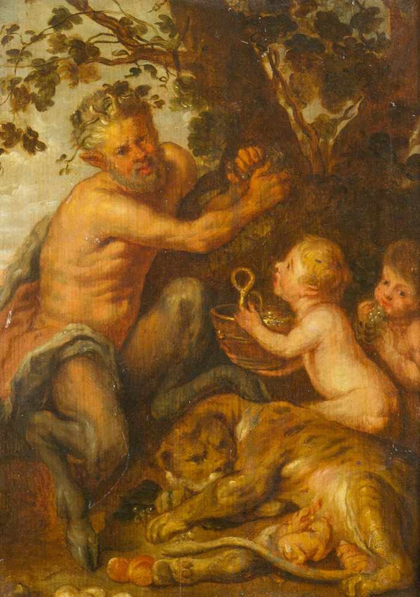 Peter Paul Rubens (1577-1640)-circle, Bacchus with children, wine and female lion feeding her - Bild 2 aus 3