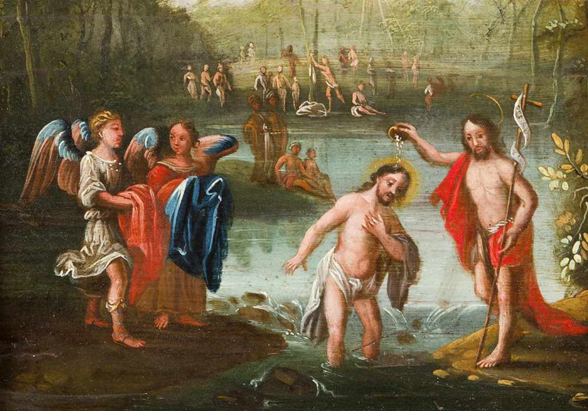 Hans Rottenhammer (1564 – 1625)-circle, The Baptism, oil on wooden panel, framed.24x31cm- - -24.00 % - Bild 3 aus 3