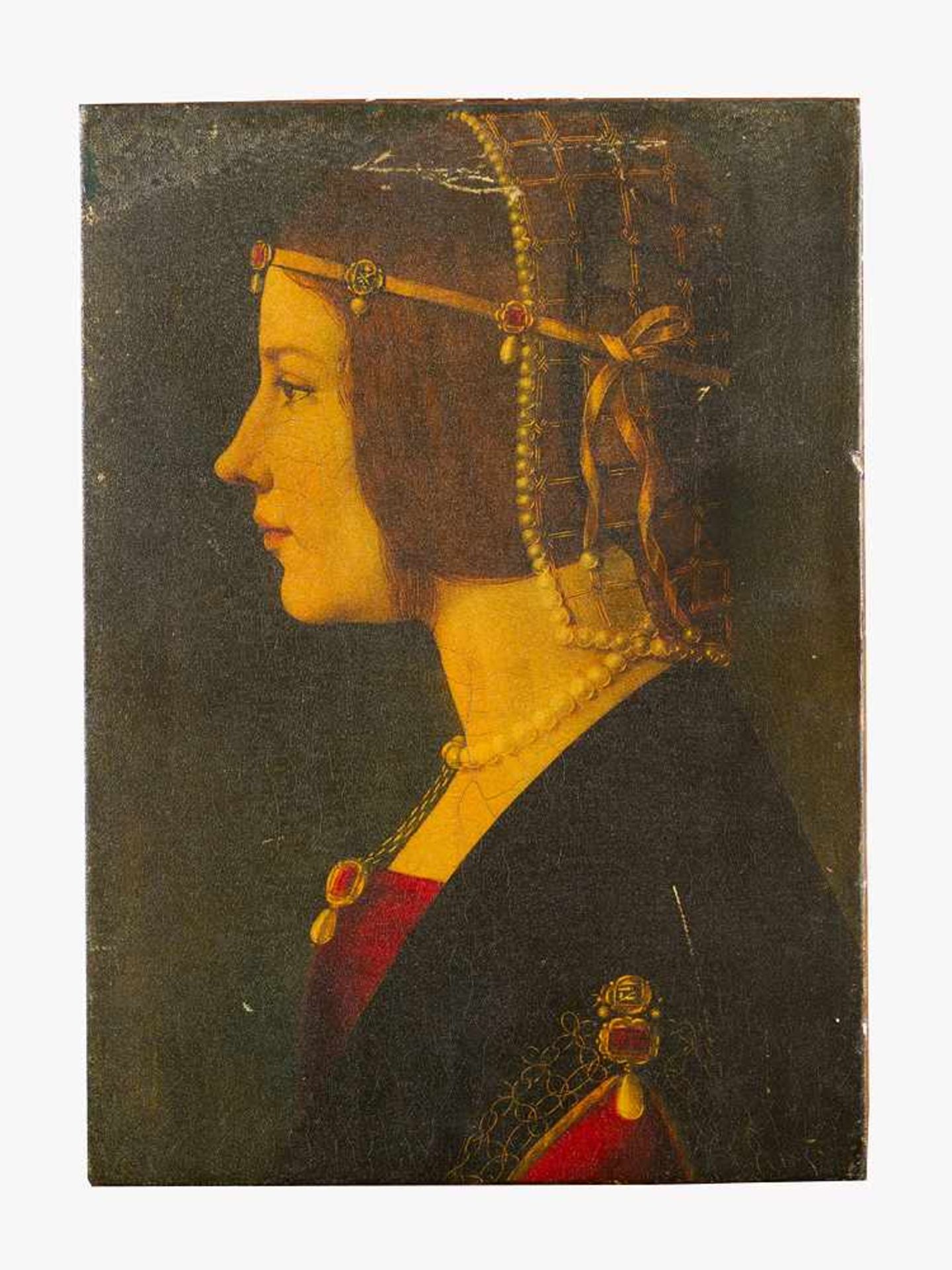 Ambrogio de Predis ( 1455- 1508) – manner, Portrait of Beatrice d’Este (1475-1497) with draped hair,