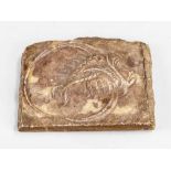 Stone Relief, of a fish, fine sculpted in half relief on marble plinth. Possibly ancient Roman