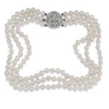 COLLIER EN OR, PERLES DE CULTURE ET DIAMANTS