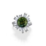 BAGUE EN OR ET DIAMANT VERT