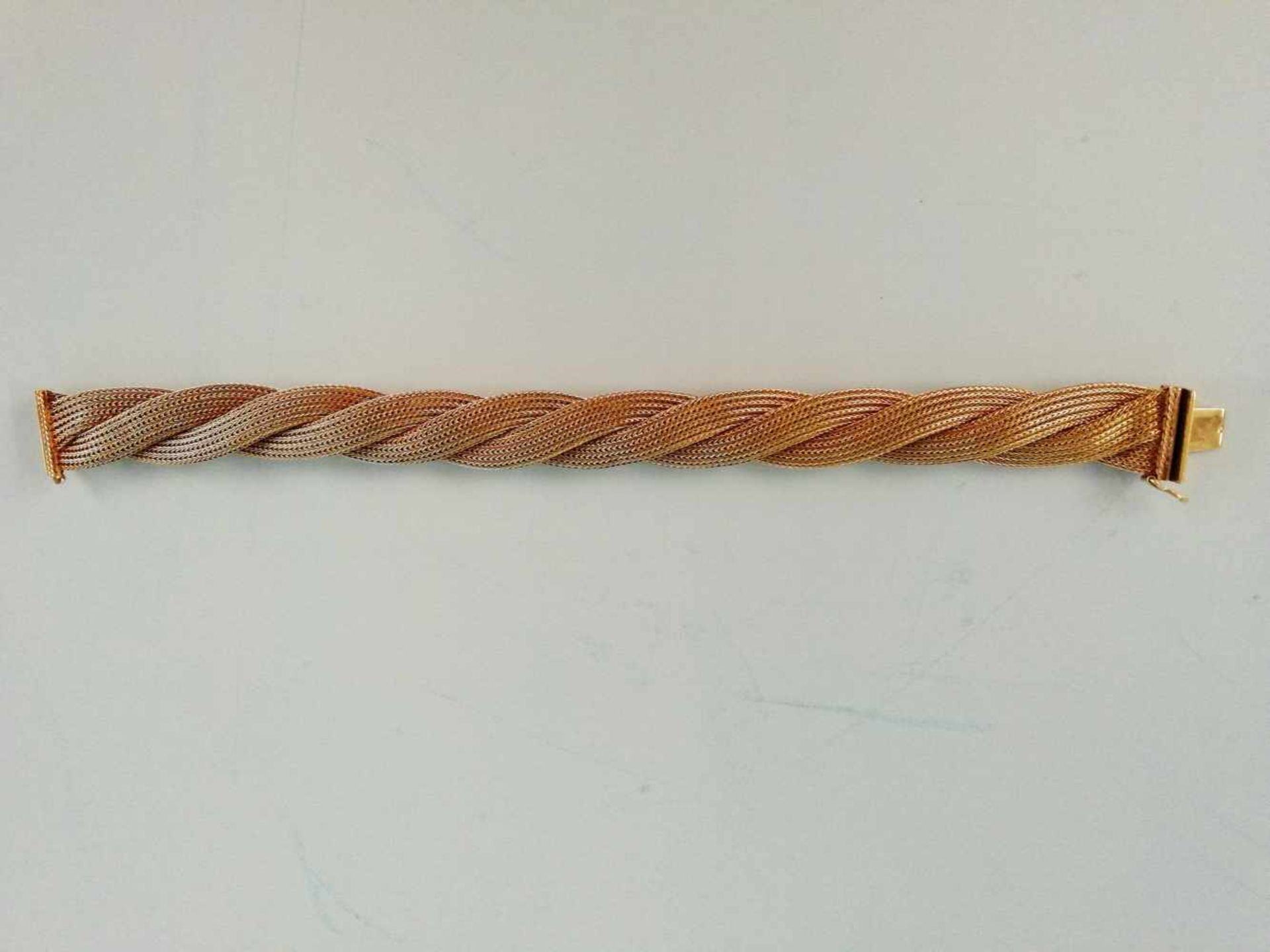 DamenarmbandGold 585, geflochten, Steckschließe, Sicherheitsverschluss, 31,5g, Länge 20cm;