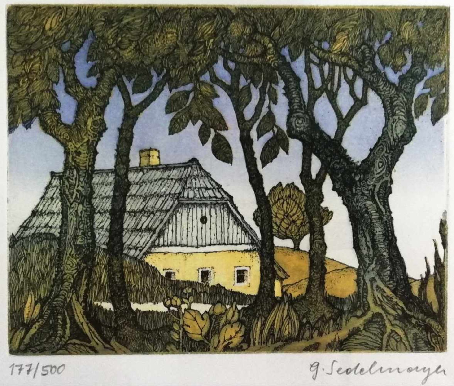 Gertrude Sedelmayer (1928-2016 Wien)o.Titel, Lithografie in Farbe, Nr.177 von 500 num.Abzügen, in