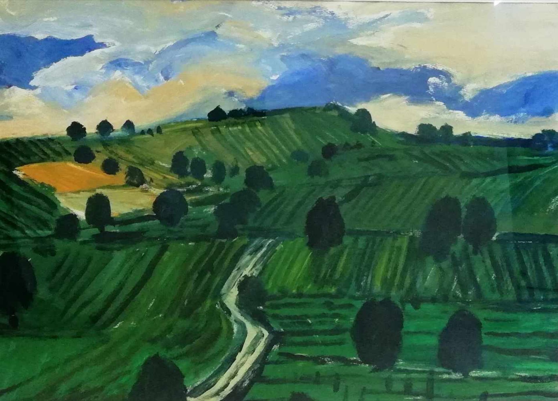 Walter Bilek (Wr.Neustädter Künstler)Landschaft, Gouache, signiert Walter Bilek, datiert 1975, 35,