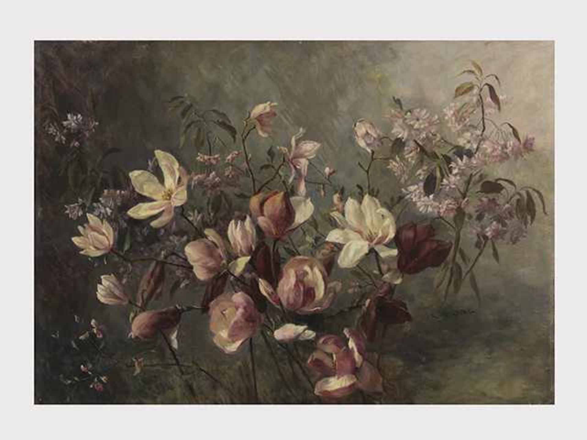 Camilla Göbl-Wahl (Wien 1871-1965) Magnolien, Öl auf Platte, signiert Göbl, 68x97cm, gerahmt;