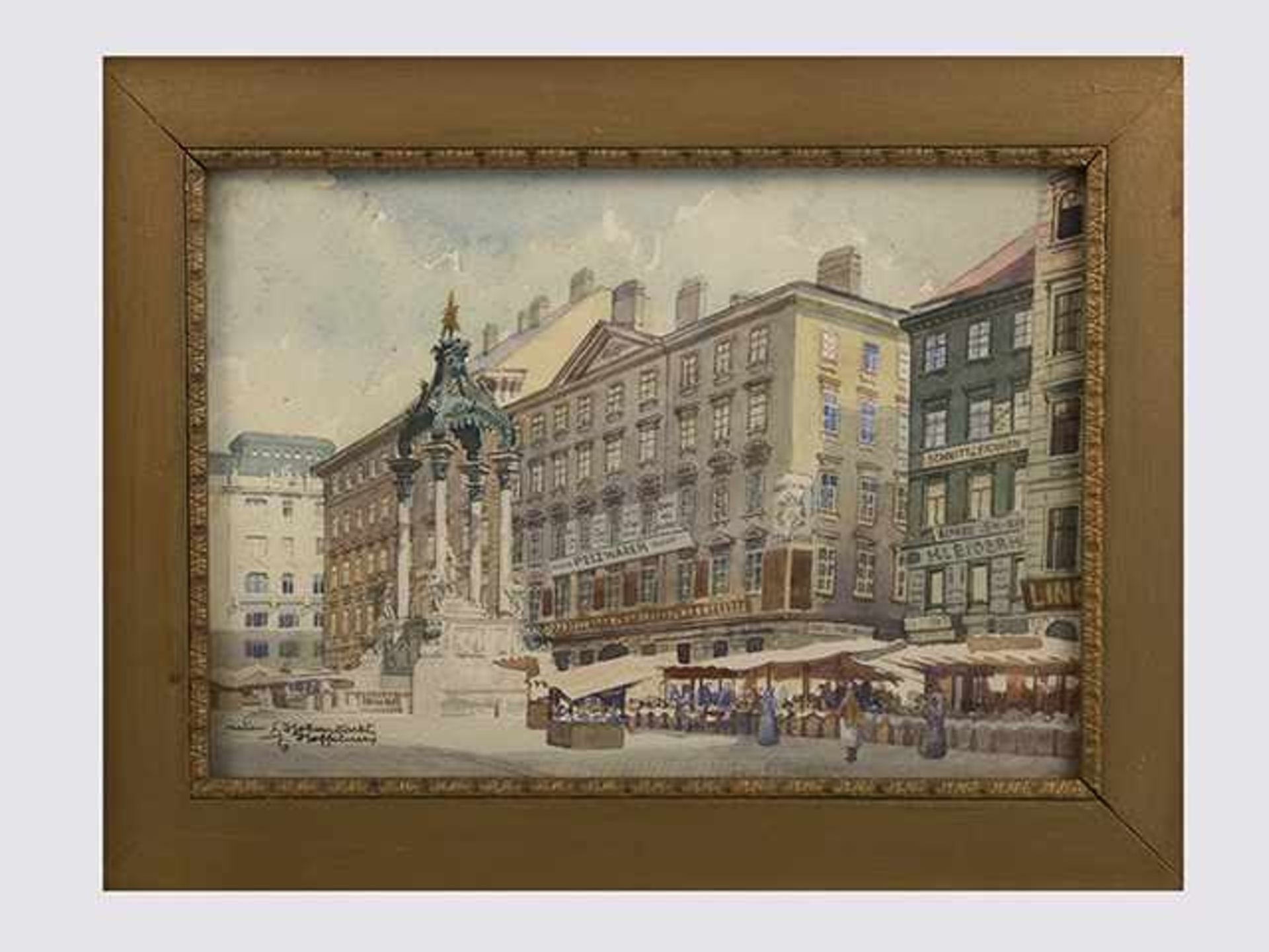 Franz Hoffelner (Wien 1875-1936)Wien I, Hoher Markt, Aquarell, signiert F.Hoffelner, Blattgröße