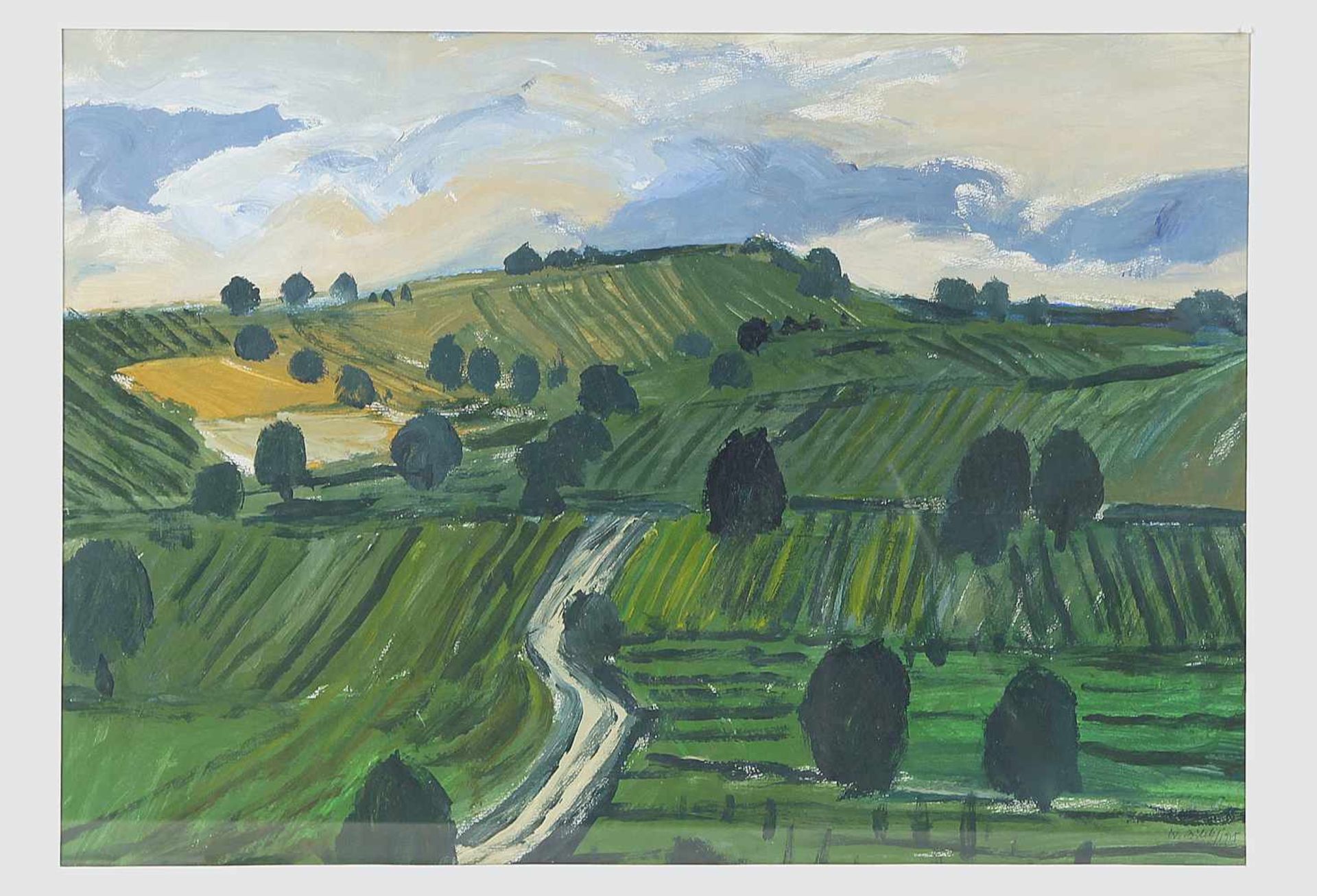 Walter Bilek (geb.1947)Landschaft, Gouache auf Papier, signiert Walter Bilek, datiert 1975, 35,