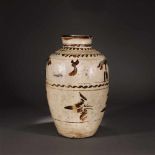 Impressive Cizhou wine vessel, glazed ceramics, end of the Yuan Era, China, mid 14th