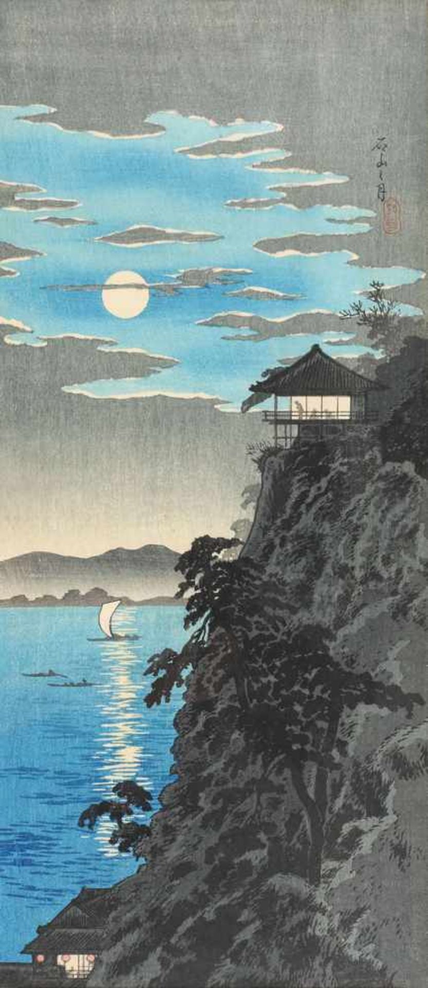 Autumn's moon at IshiyamaAutumn's moon at Ishiyama37 × 16 cmsigned upper right, in artist's stamp ”