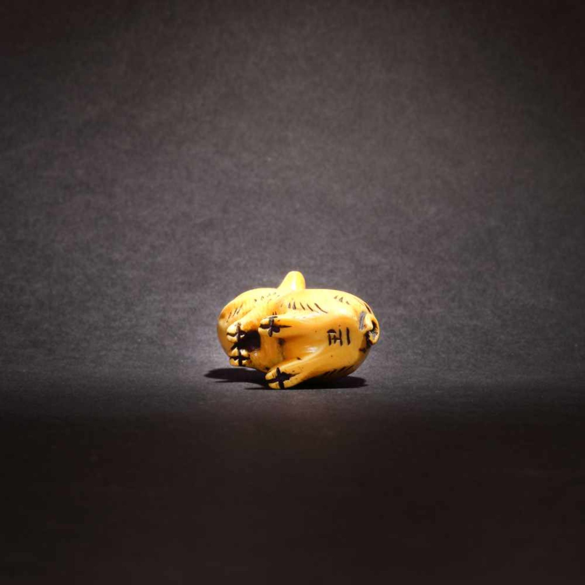 Ivory netsuke of a pig, Kazumasa signature, Meiji Era, Japan, the 19th centuryIvory netsuke of a - Bild 5 aus 5