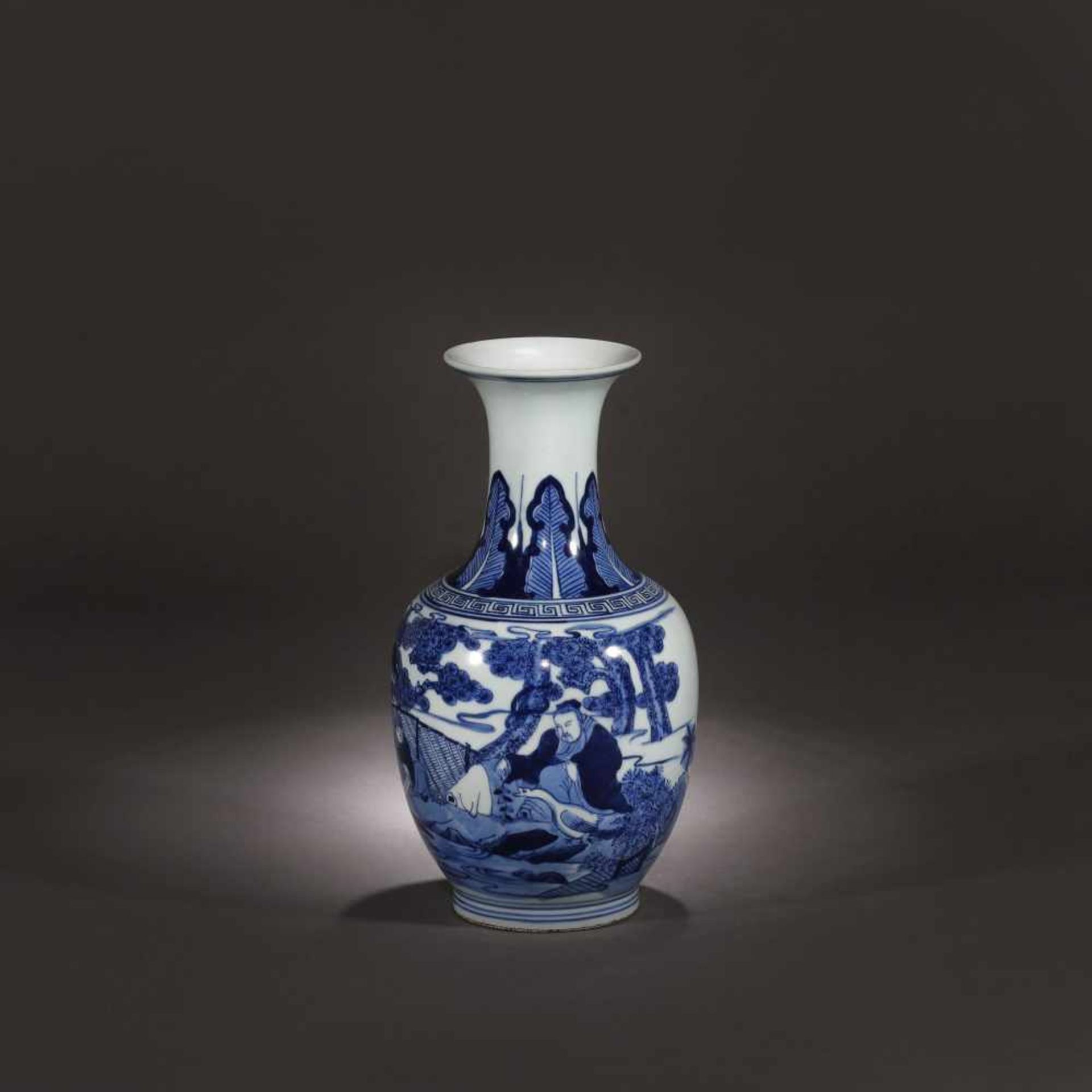 Porcelain vessel illustrating a scholar, bearing the Kangxi mark, Kangxi Period, China, ca. 1662-