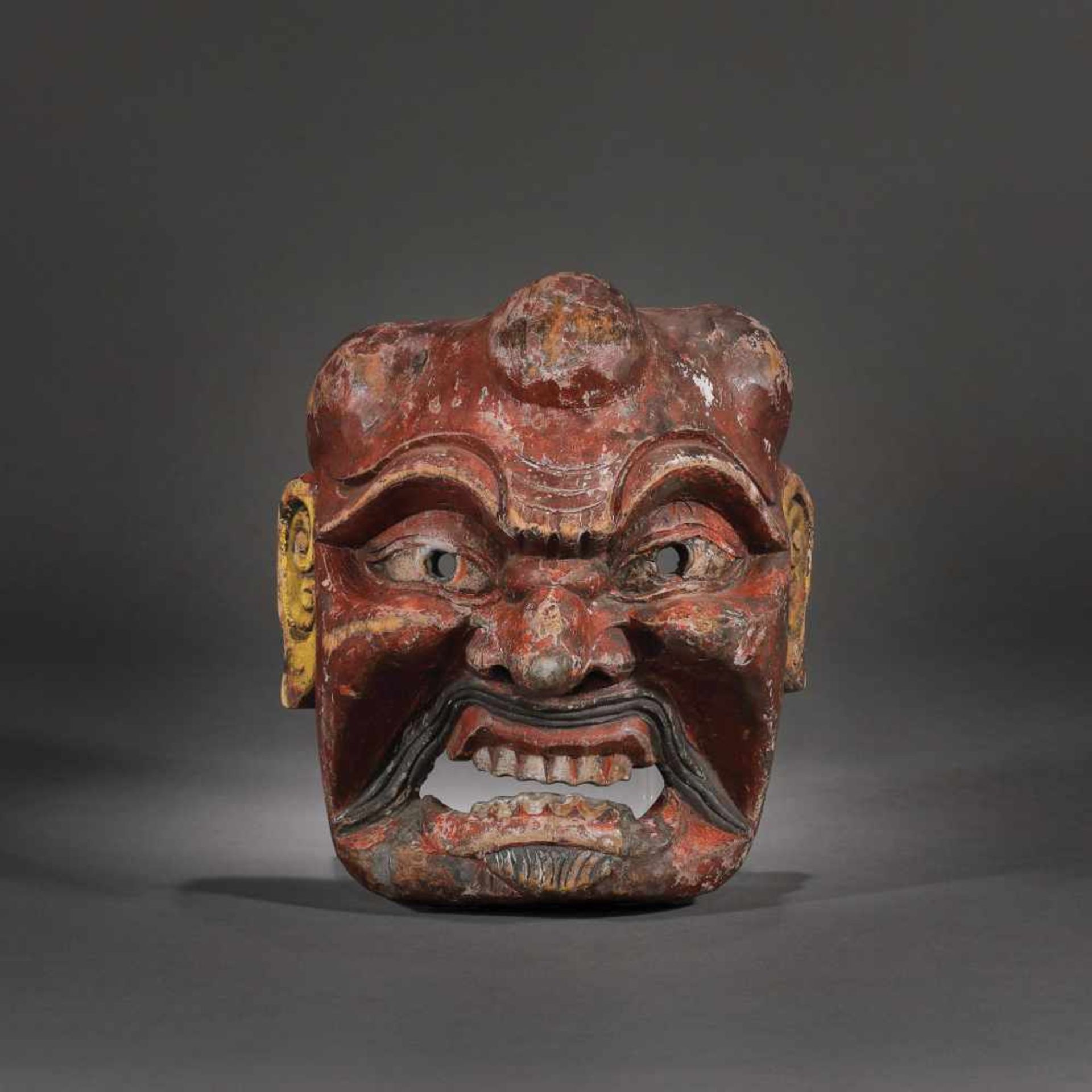 Noh Theatre wooden mask, Meiji Era, Japan, the end of the 19th centuryNoh Theatre wooden mask, Meiji