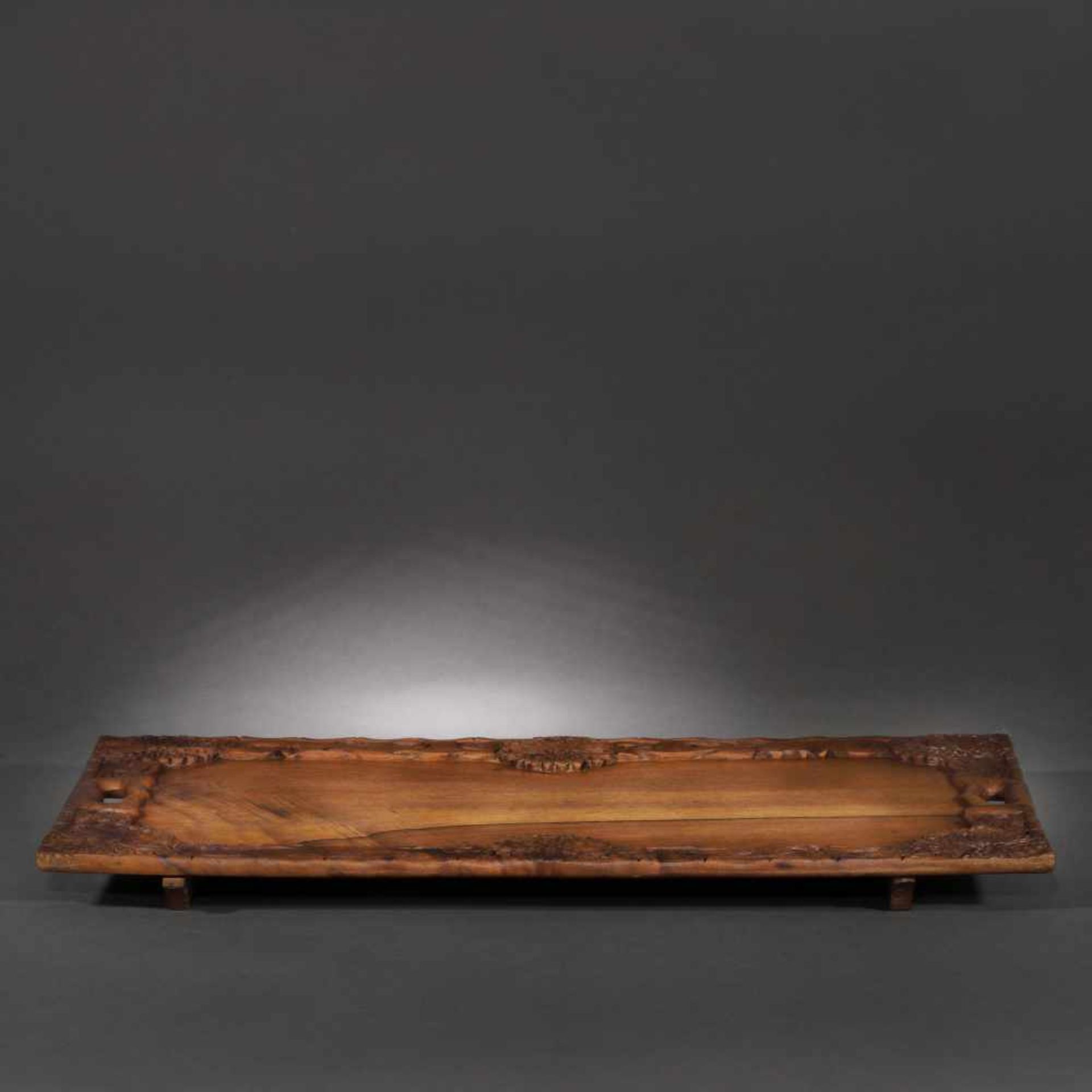 Tray with handles made from huanghuali wood, decorated with dragons, Qing Dynasty, China, the 19th