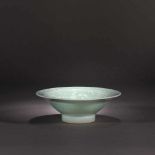 Celadon glaze ceramic bowl with floral vegetal motifs, Kangxi Period, China, ca. 1662-1722Celadon