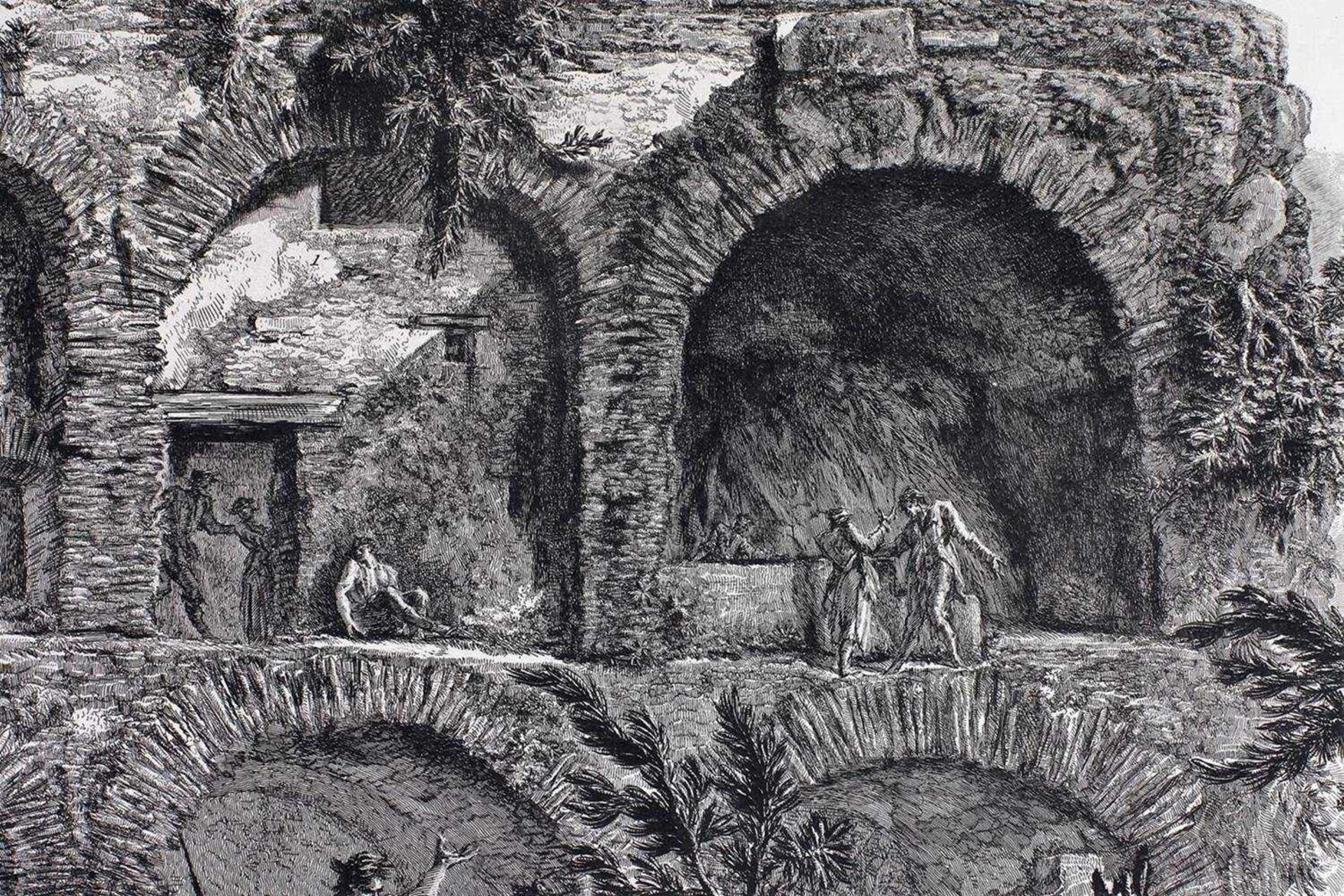 Piranesi, G.B. Altra Vedute del tempio della Sibilla in Tivoli, Roma. Mid XVIII century. Engraving - Bild 2 aus 3
