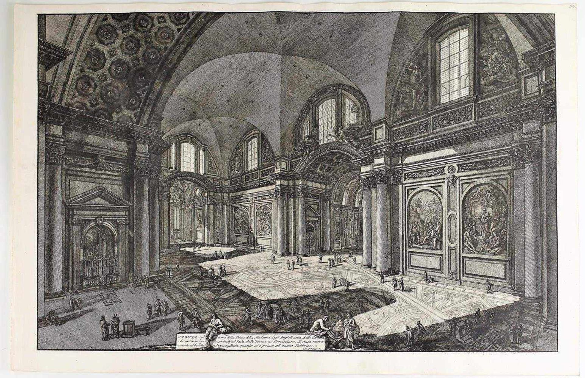 Piranesi, G.B. Veduta interna della Chiesa della Madonna degli Angioli detta della Ceriosa, RomaA