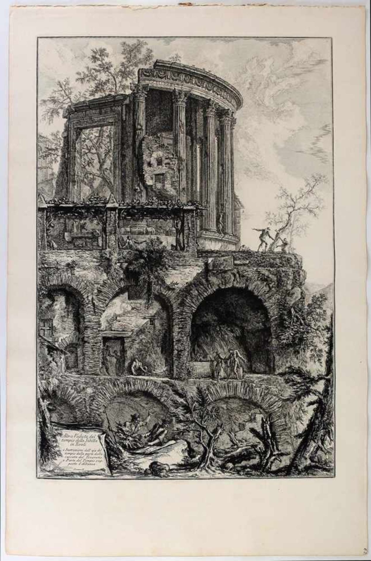 Piranesi, G.B. Altra Vedute del tempio della Sibilla in Tivoli, Roma. Mid XVIII century. Engraving