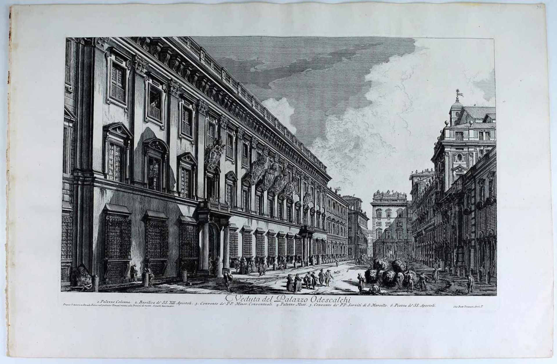 Piranesi, Veduta del Palazzo Odescalchi, Roma. Mid XVIII century. Engraving on copper, Laid paper. -