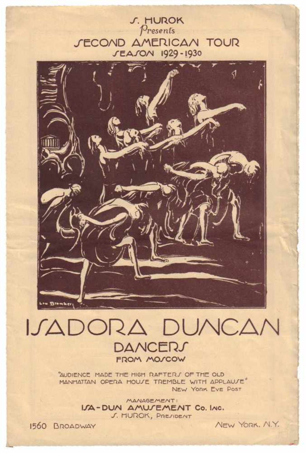 Isadora Duncan. Souvenir program [Isadora Duncan dancers from Moscow]. 1929 - 1930.Souvenir program.