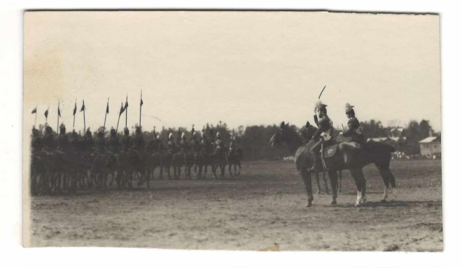 Life Guard Ulansky regiment of the Empress Alexandra Feodorovna. Parade on the day of the 250th