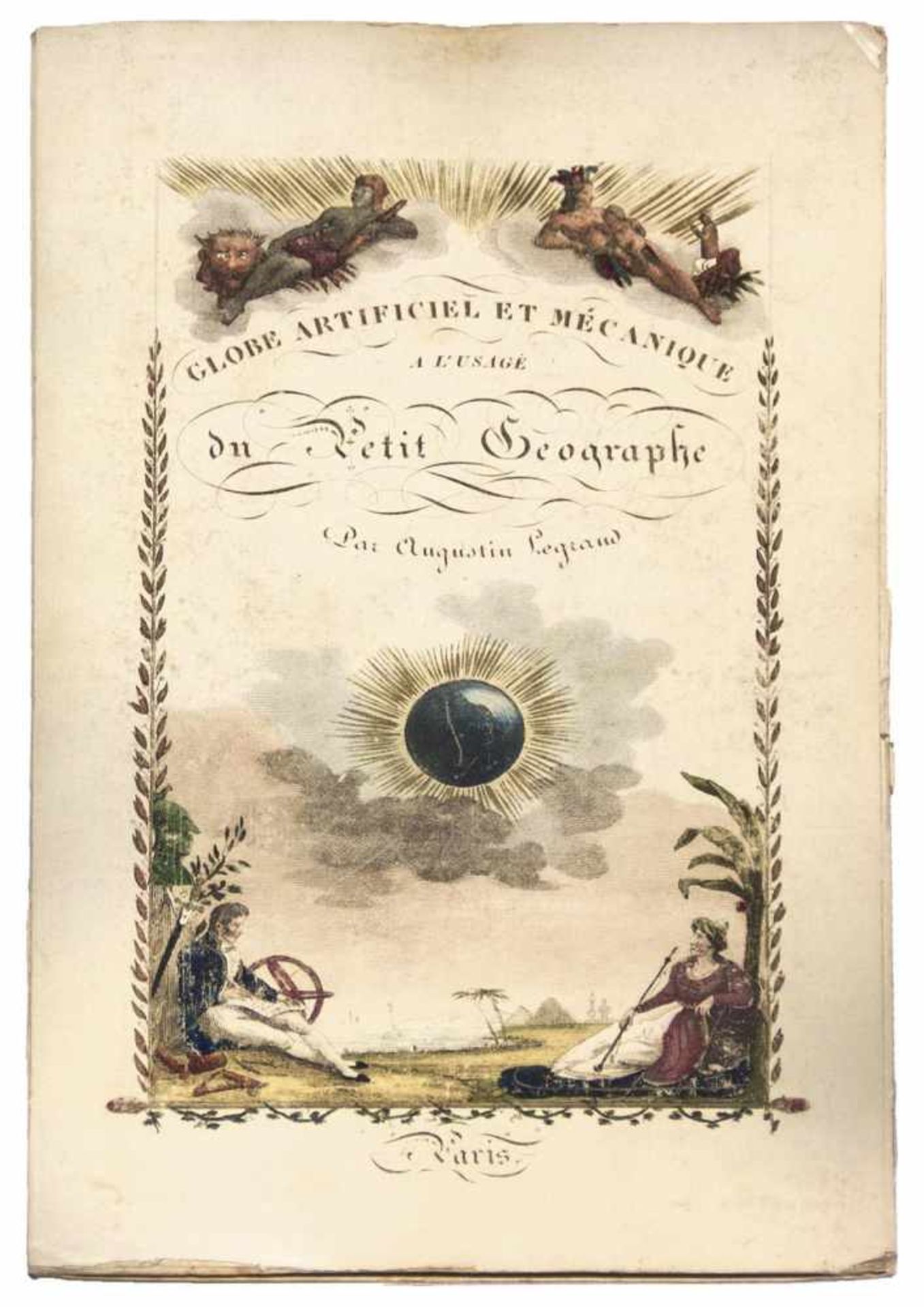 [Paper Globe. A visual aid for young geographers. - Paris, 1823.]. Globe Artificiel et Mécanique a - Bild 3 aus 3