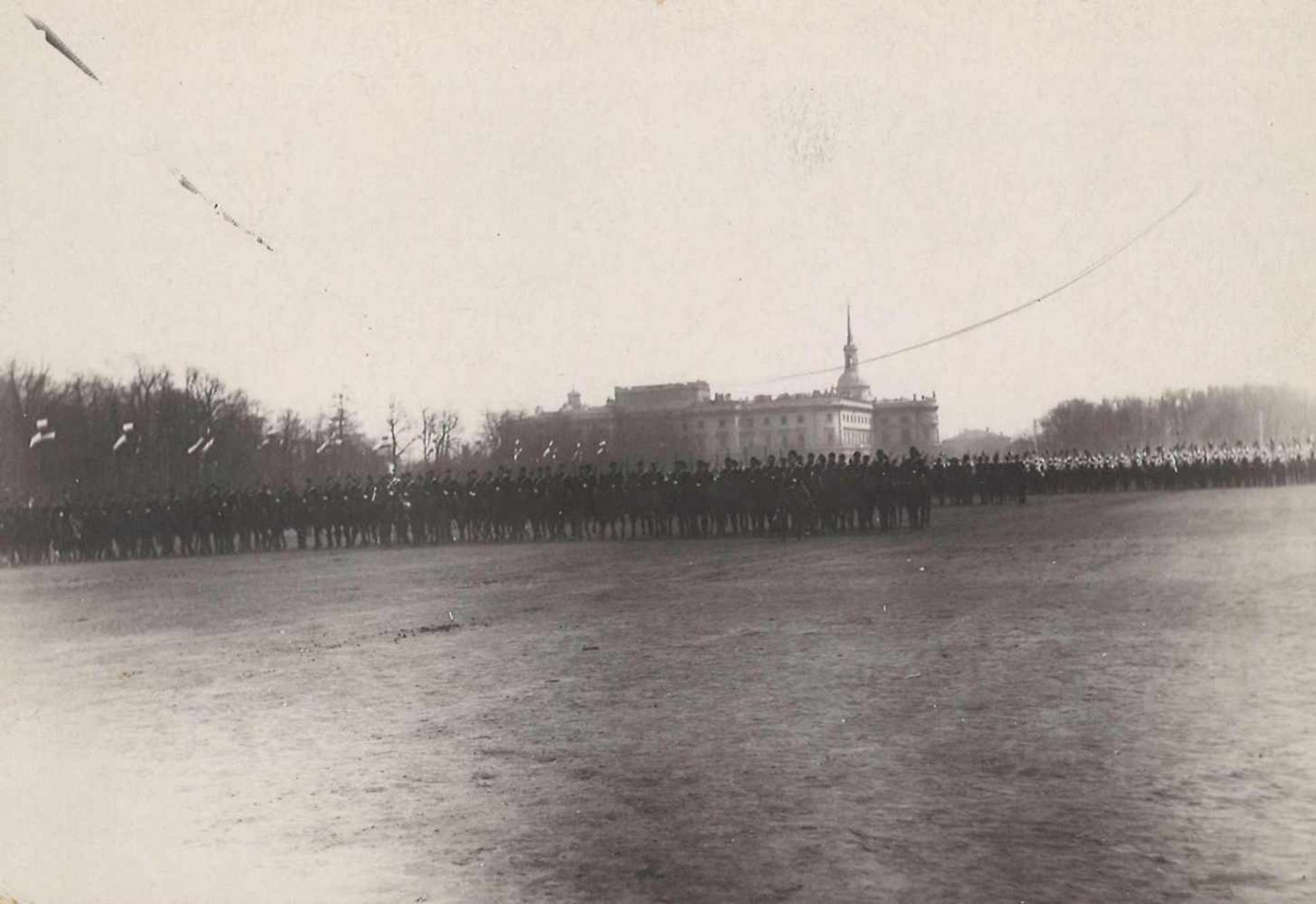 Nikolaevskoye Cavalry School during the parade on the Field of Mars. 1903. The photograph. - 1