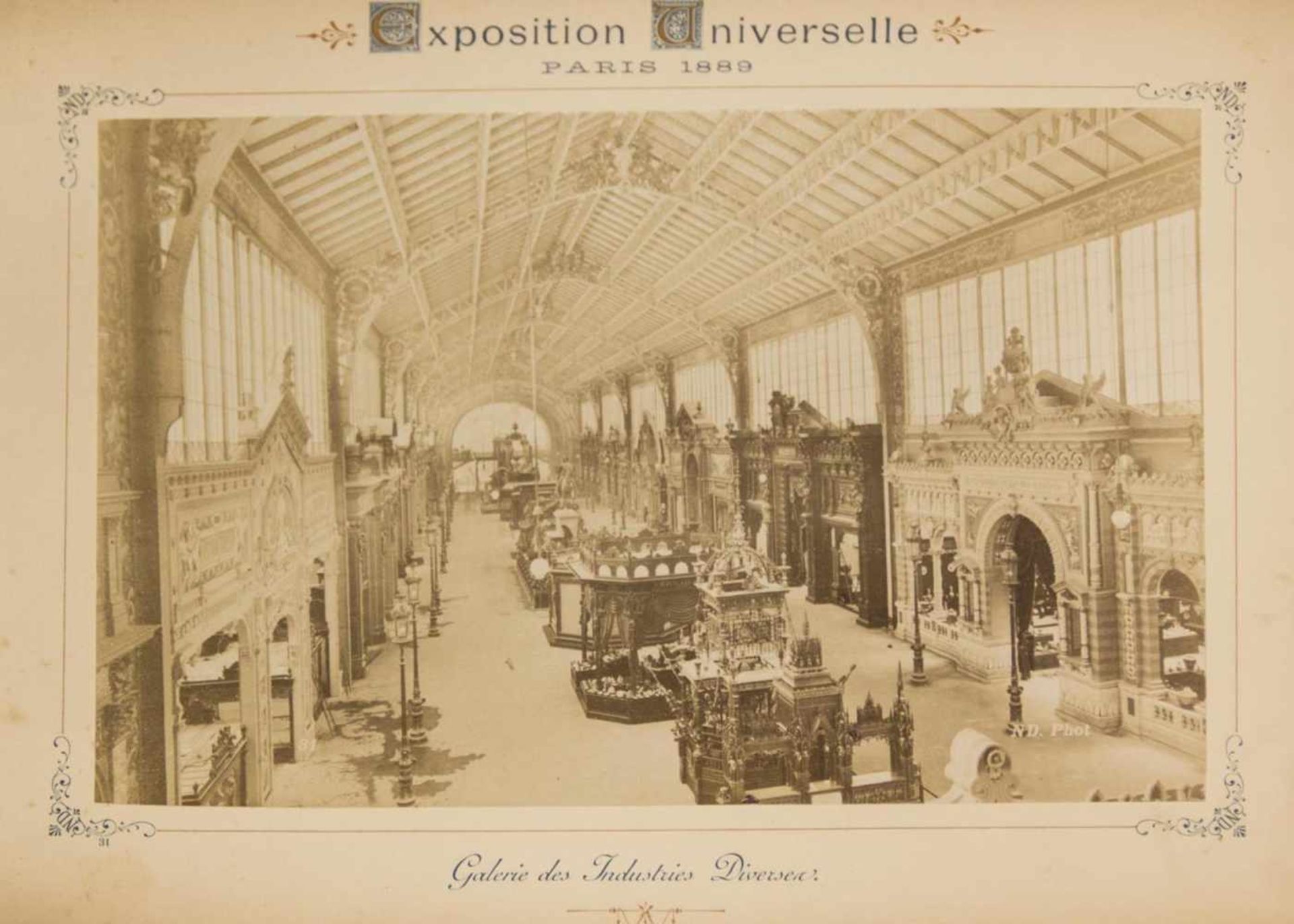 Exposition Universelle. 1889. Paris. 27x18,5 cm. France. In the composite cover with gold lettering. - Bild 9 aus 9