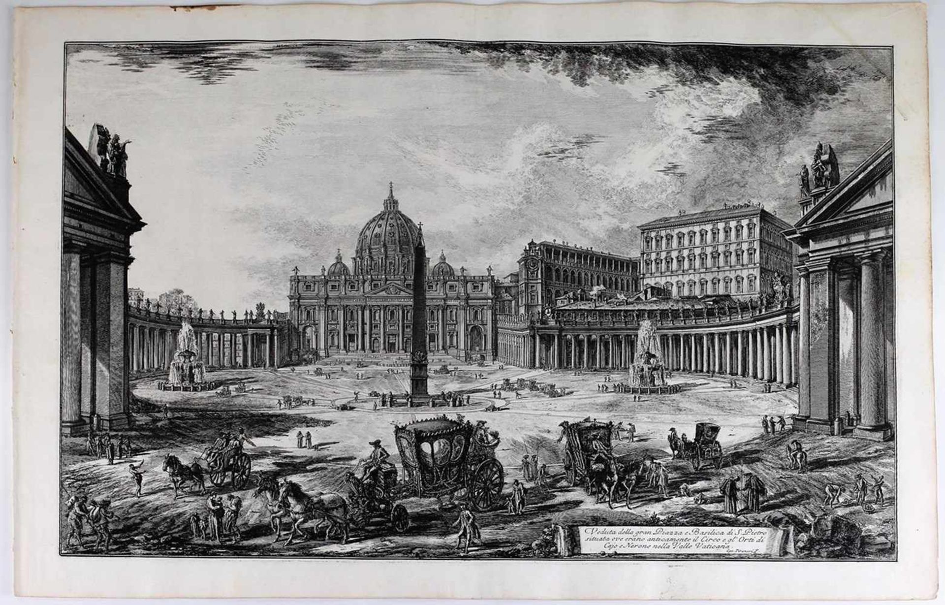 Piranesi, G.B. Veduta della gran Piazza a Basilica di S. Pietro und Veduta interna della Basilica di
