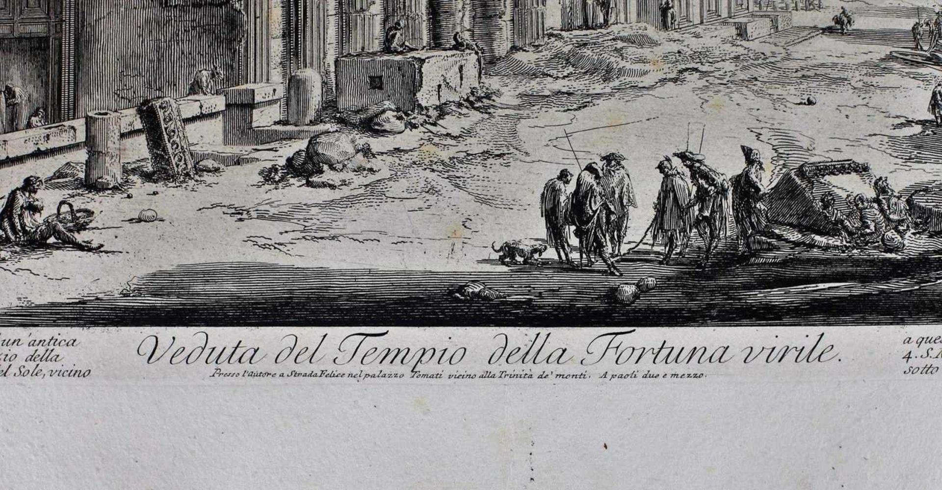 Piranesi, G.B. Teatro di Marcello und Veduta del Tempio della Fortuna virile, Roma. Mid XVIII - Image 2 of 2