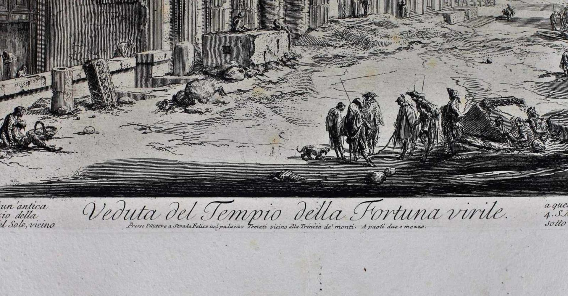 Piranesi, G.B. Teatro di Marcello und Veduta del Tempio della Fortuna virile, Roma. Mid XVIII - Bild 2 aus 2