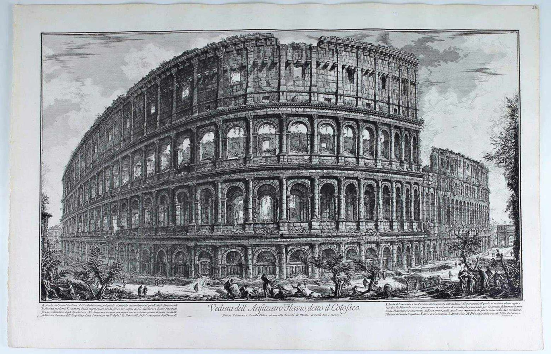 Piranesi, Veduta dell Anfitiatro Flavio, detto il Coloseo, Roma. Mid XVIII century. Engraving on