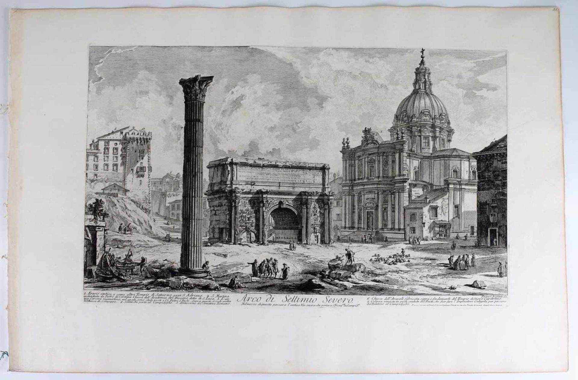 Piranesi, G.B. Arco di Settimio Severo, Roma. Mid XVIII century. Engraving on copper, Laid