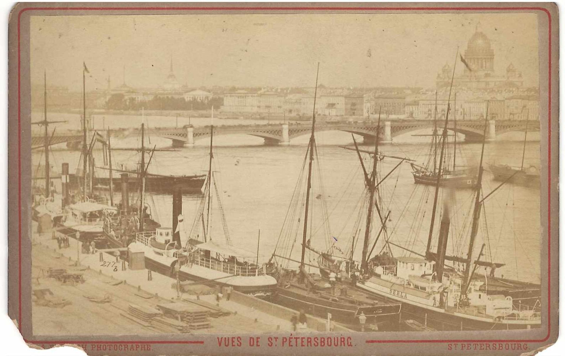 Six photographs with the views of St. Petersburg. 1883. - 11x16.7 cm.Russia. The inscription under - Bild 5 aus 6