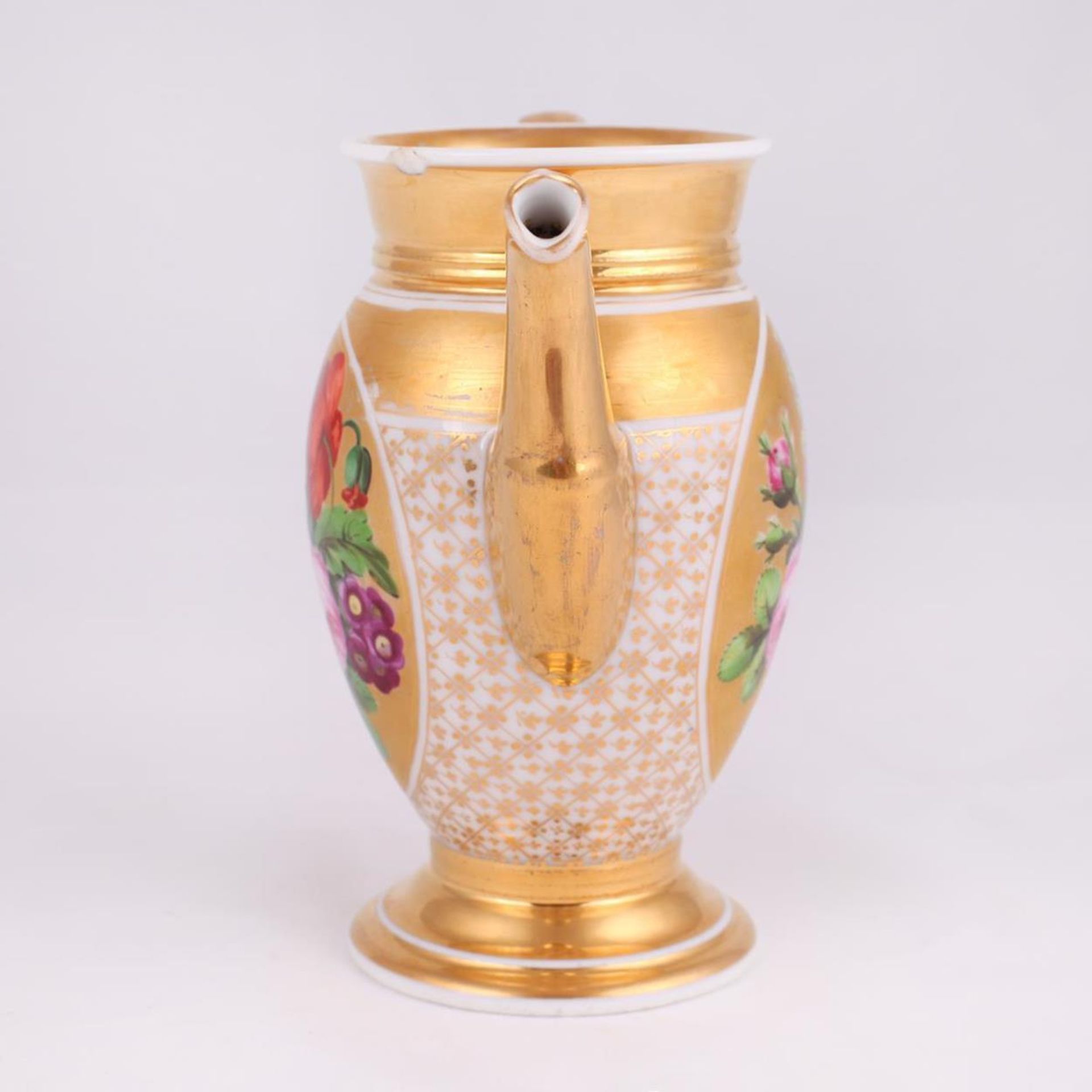 Teapot with the floral painting. [Popov].Popov Factory. 1830s. Porcelain, gilding, painting. - Bild 3 aus 7