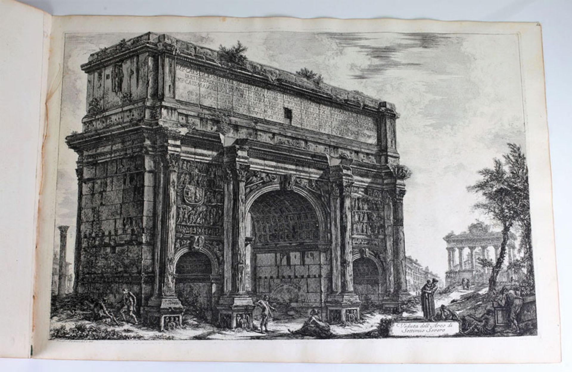 Piranesi, G.B. Veduta dell Arco di Settimio Severo, Roma. Mid XVIII century. Engraving on copper, - Bild 2 aus 2