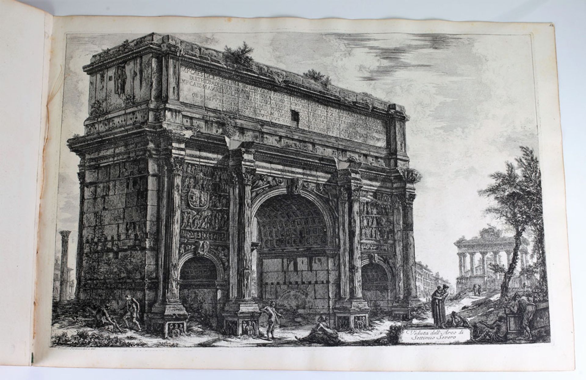 Piranesi, G.B. Veduta dell Arco di Settimio Severo, Roma. Mid XVIII century. Engraving on copper,