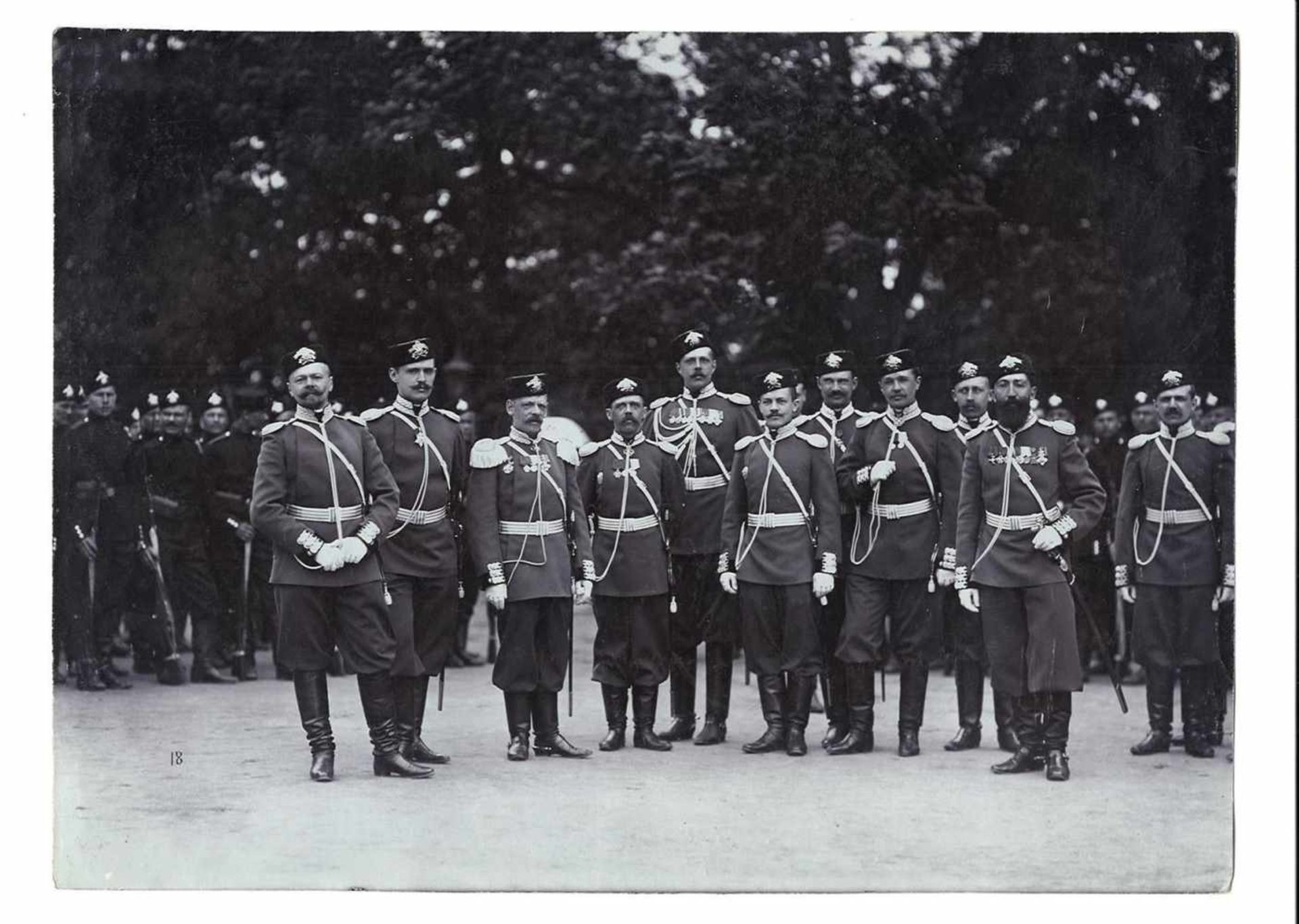 Karl Bulla. A group of officers in the uniform of engineering troops. 1900s. Photograp. 16x22 cm.